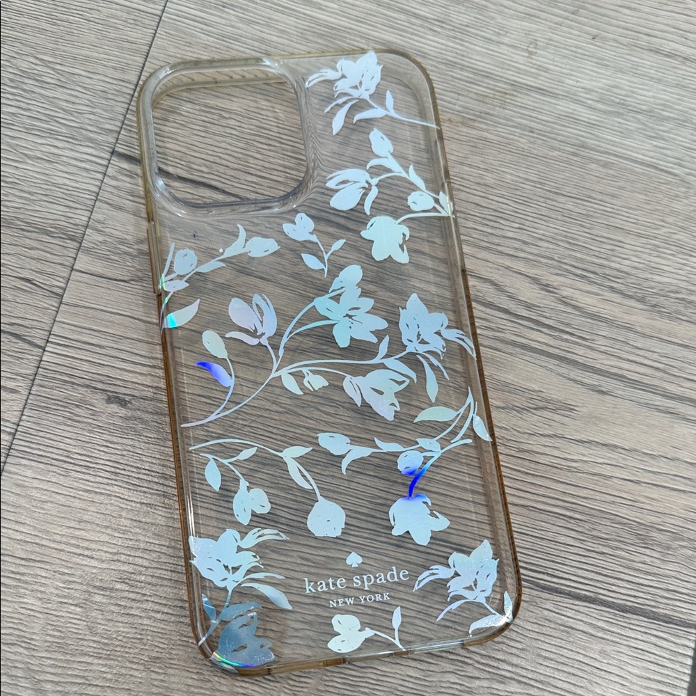 kate spade Clear iPhone 12 Pro Max case with Blue Floral Design